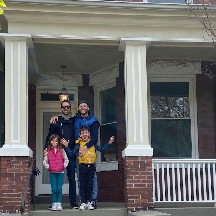 Standing on the porch of our new place as we got ready to all move in together, Spring 2023