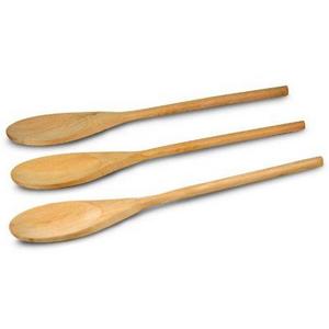 Classic Wooden 12-inch Kitchen Spoon - Set of 3