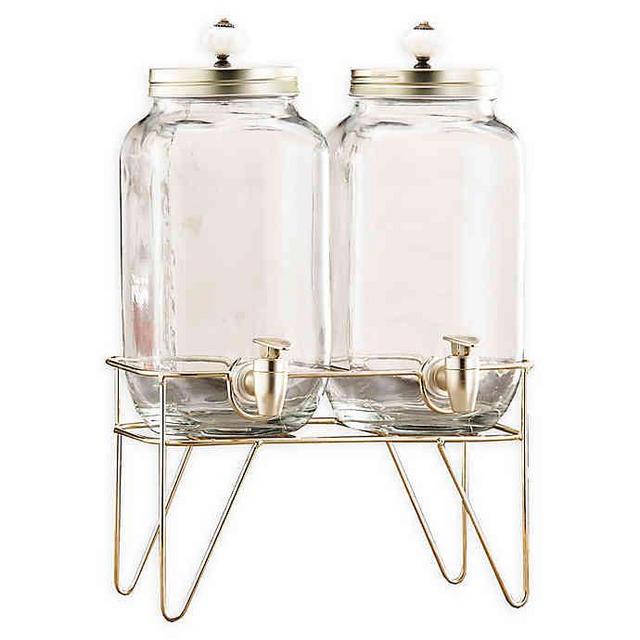 Style Setter Julian Set of 2 Beverage Dispensers in Clear with Stand