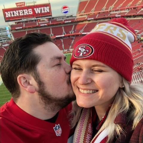 At our first 49er game together. Go Niners!