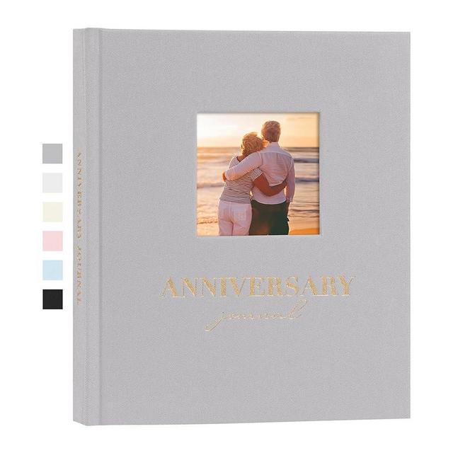 Rseozr Wedding Anniversary Journal Notebook From 1st to 70th Linen Cover Anniversary Scrapbook Wedding Anniversary Memory Book for Couples Newlywed Marriage (Grey, 185 Pages)