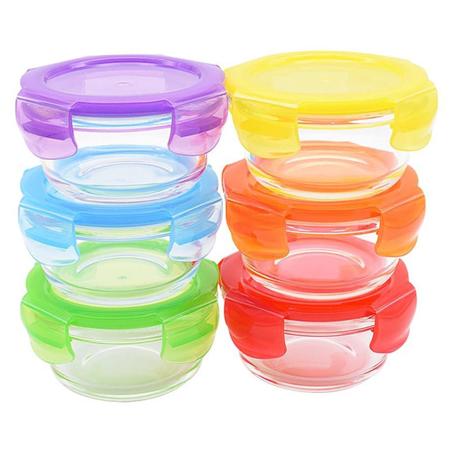 ARSUK 8oz Glass Food Storage Containers with Airtight BPA-Free Lids 6 Pack, 1 Cup Small Glass Freezer Containers for Sauce, Sides, Meal Prep - Reusable & Dishwasher Microwave Fridge Freezer Safe