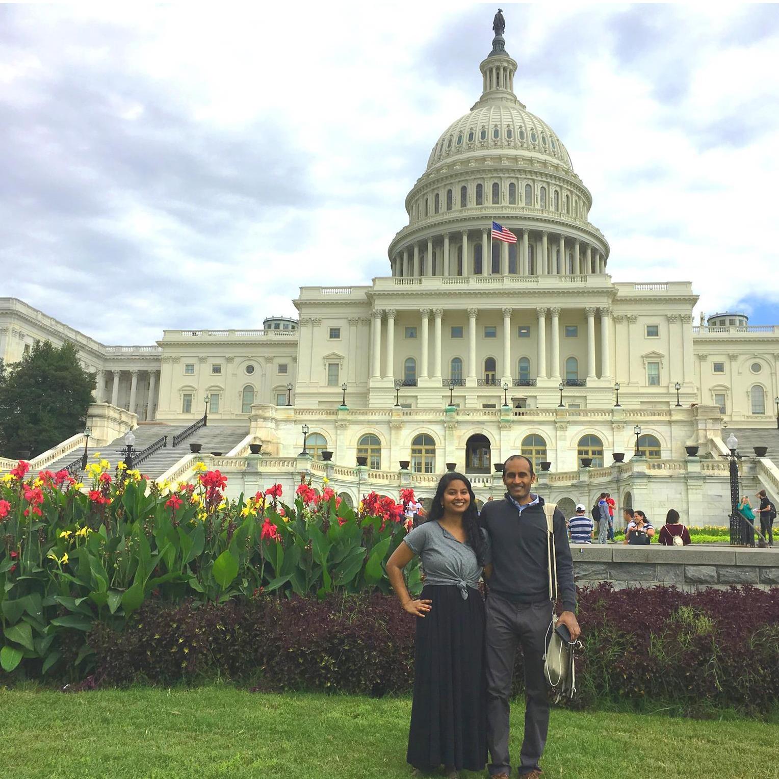 Pratik gave Kamelia a tour of the US Capitol.