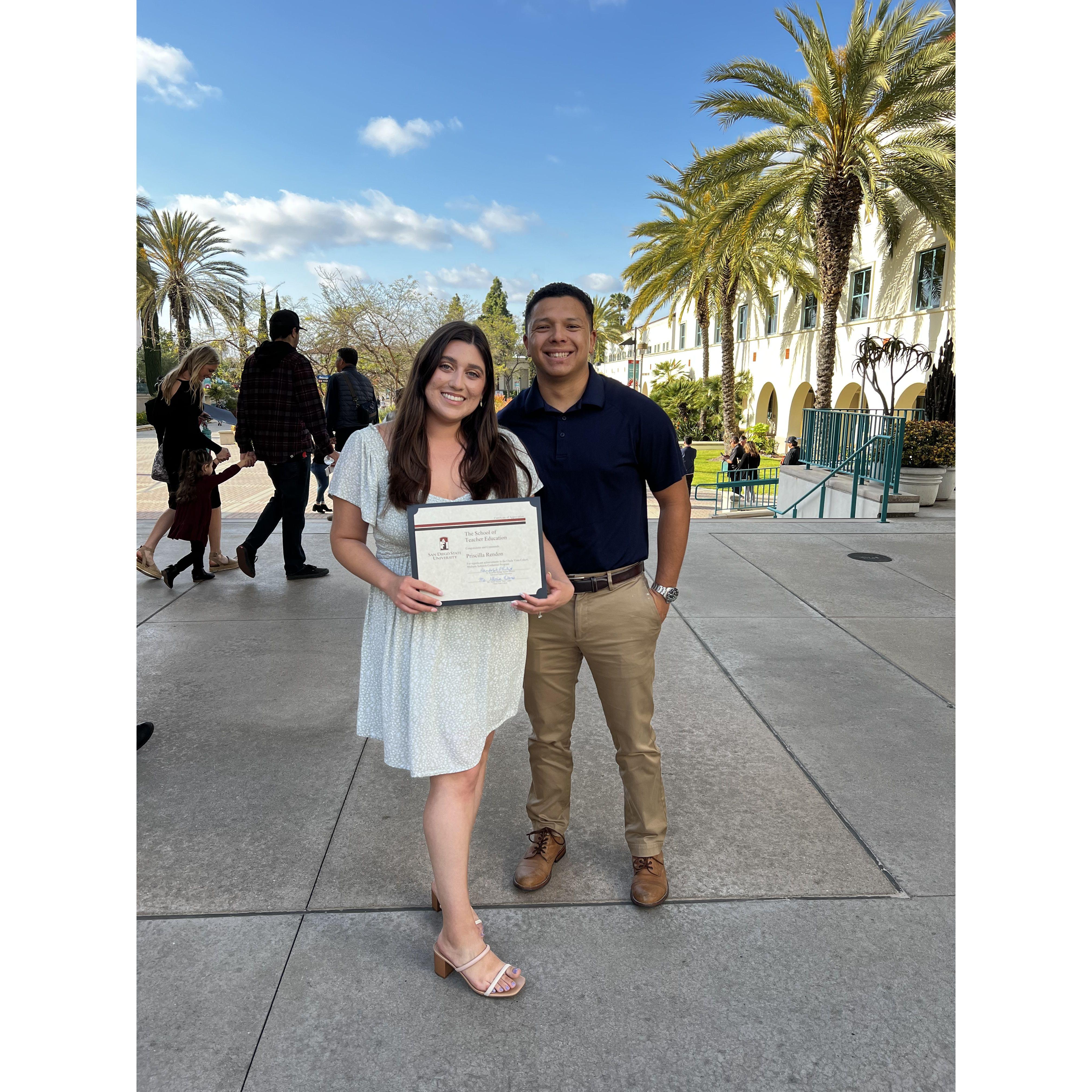 Priscilla's Teaching Credential Graduation 2023