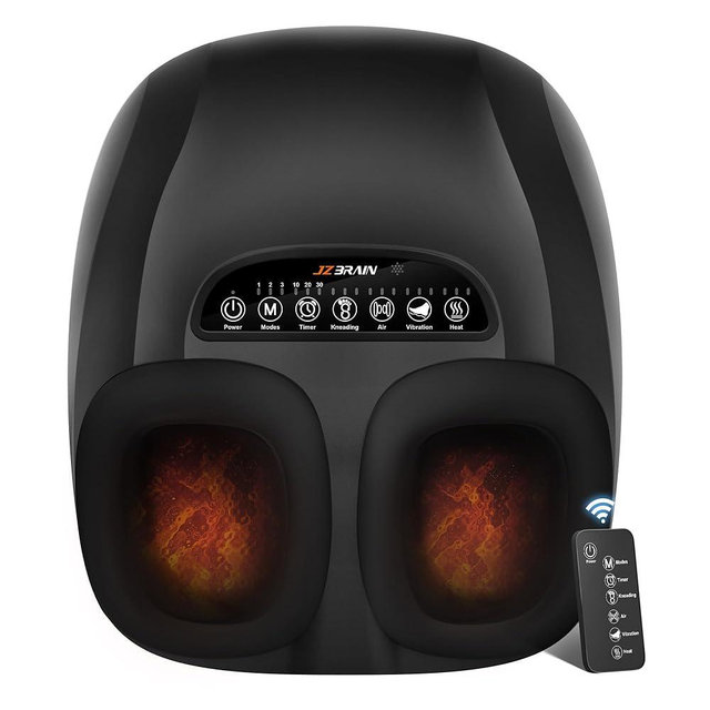 JZBRAIN Shiatsu Foot Massager Machine with Heat : Deep Kneading Foot Massager with Vibration & Compression for Plantar Fasciitis & Neuropathy - for Women & Men,Relax for Home Office Use