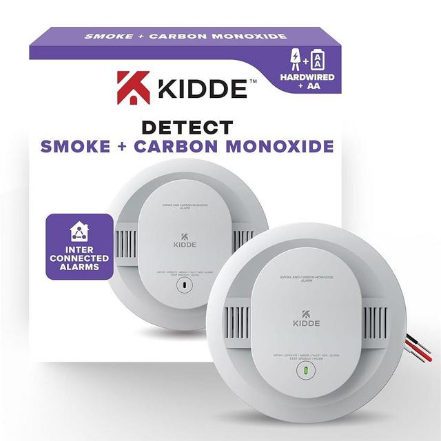 Kidde Smoke Detector, AA Battery Powered, LED Warning Light Indicators, 1 Pack, White, 30CUAR