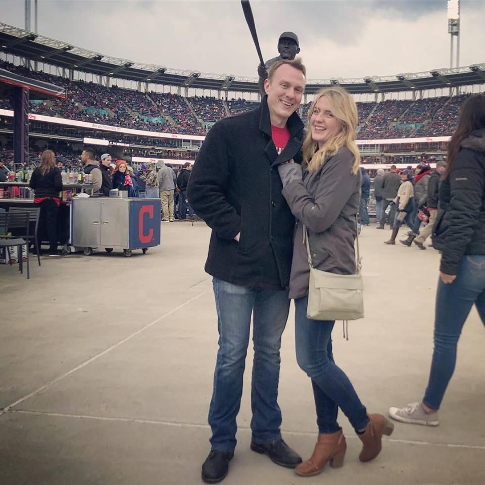 The Cleveland Indians home opener was so cold we left after 3 innings.
