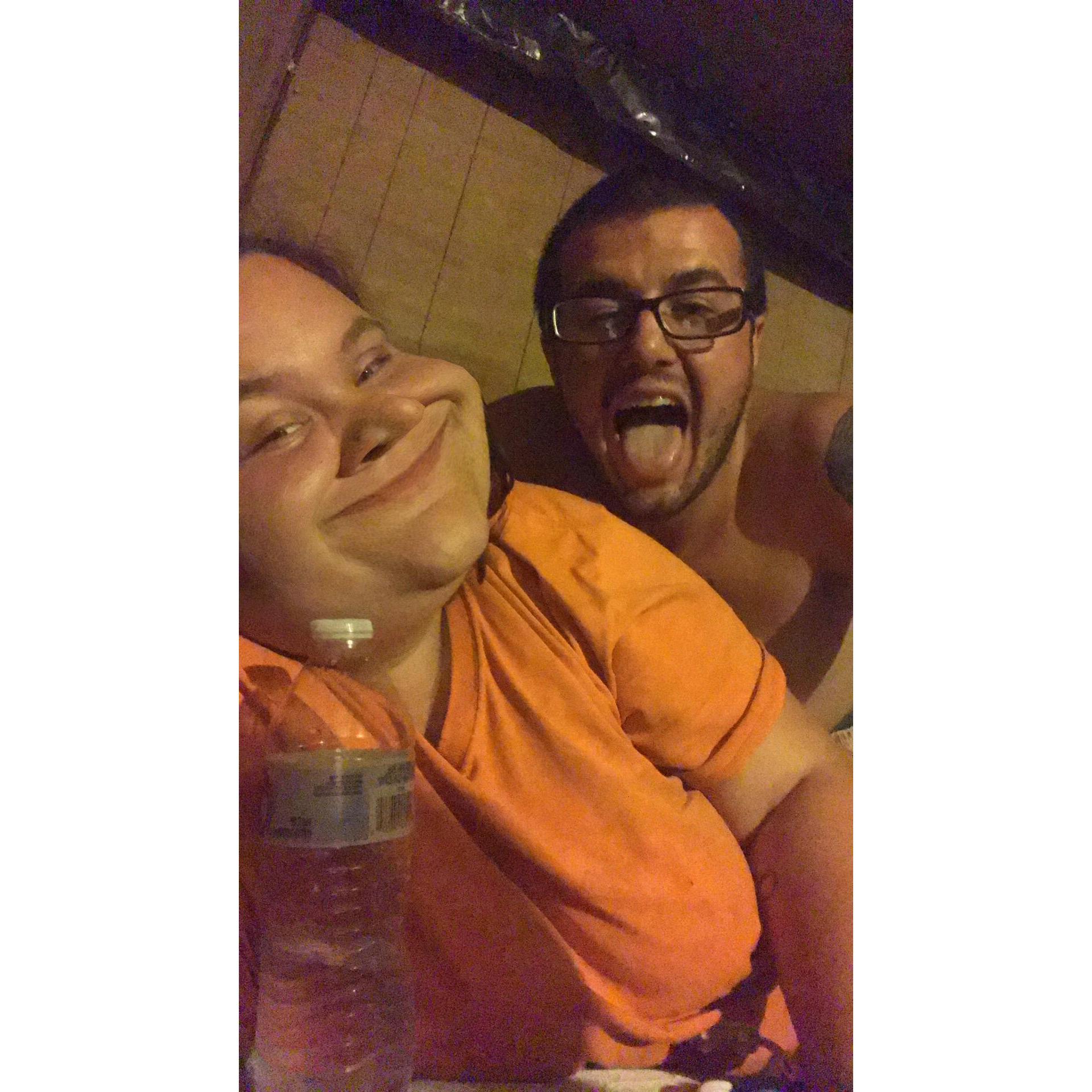 This picture describes our relationship perfectly. Goofy and happy!