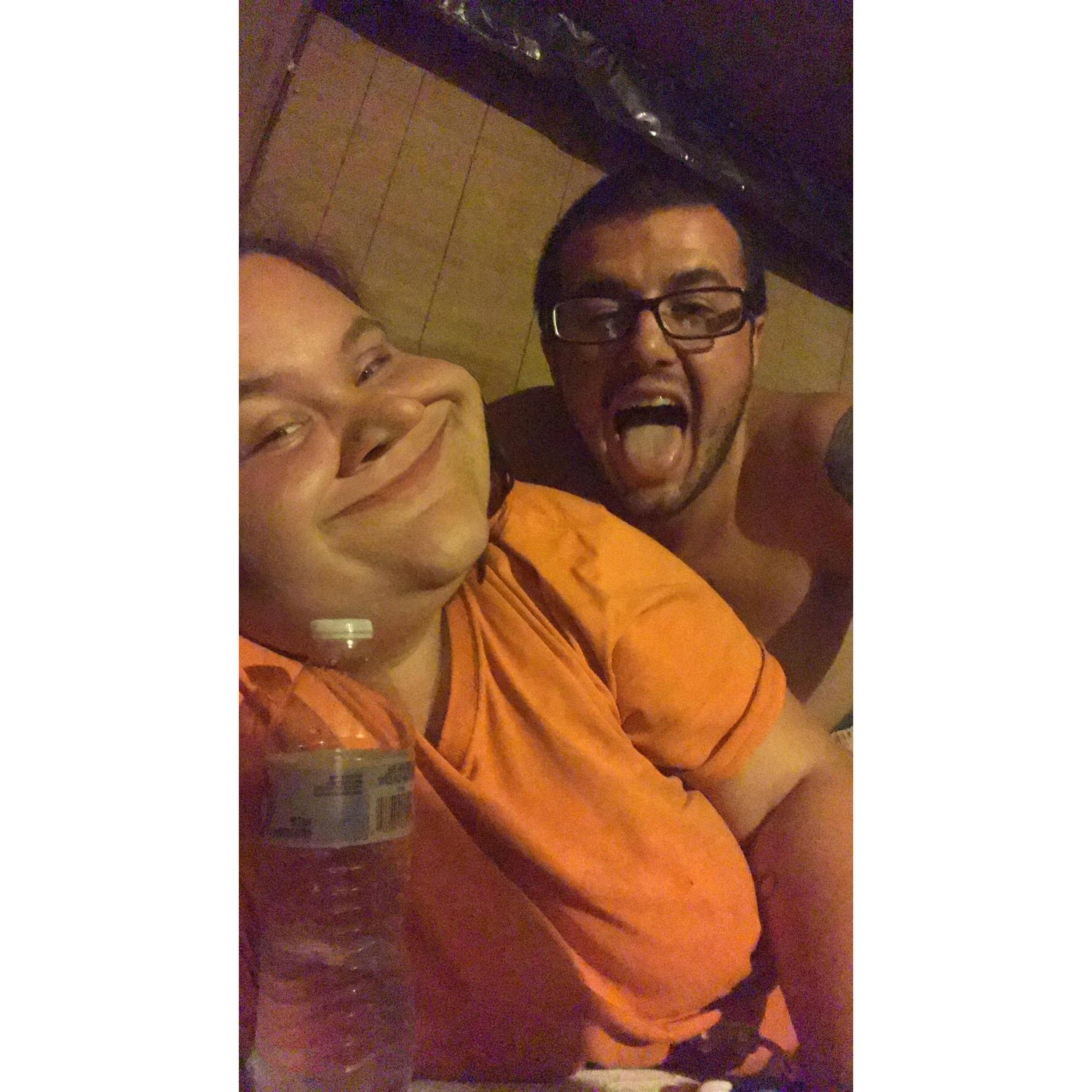 This picture describes our relationship perfectly. Goofy and happy!