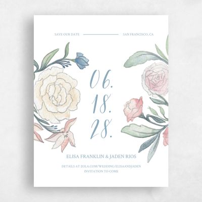 Blue Wedding Save the Date - Wilbur Bloom