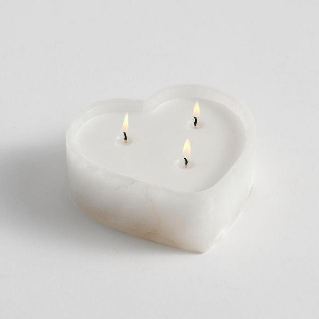 Alabaster Heart Scented Candle, Vanilla & Tobacco, Large