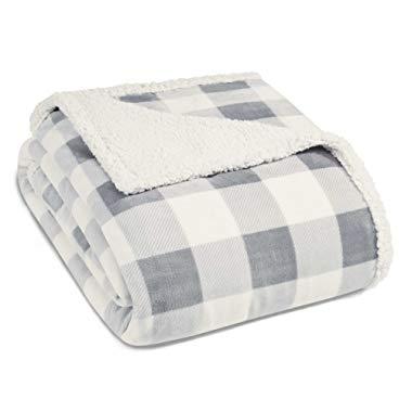 Eddie Bauer Mountain Plaid Throw, 50x60, Grey