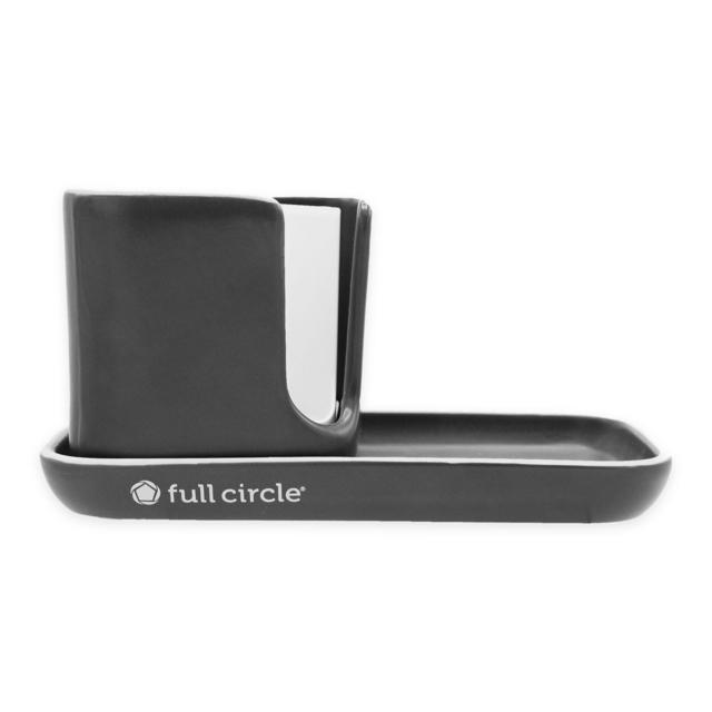 Full Circle Stash Ceramic Sink Caddy in Grey