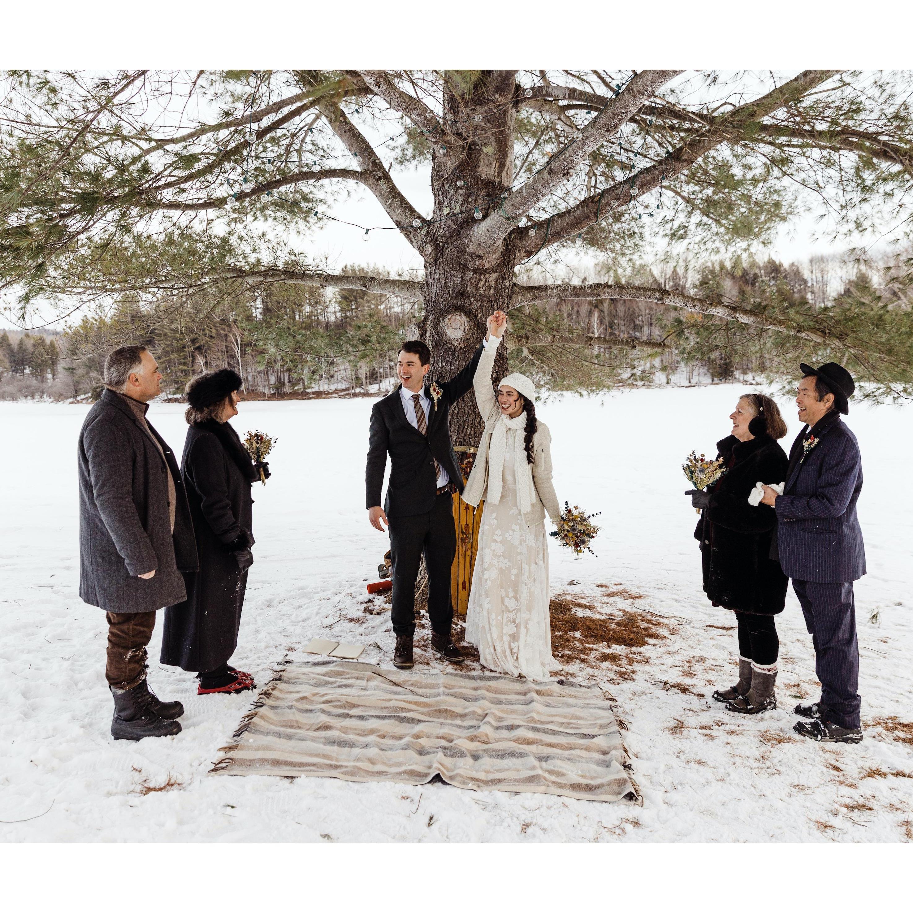 We exchanged vows and declared ourselves married!