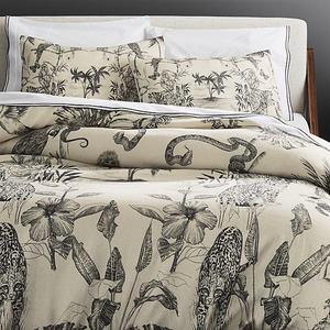 Midnight Jungle Linen Full/Queen Duvet