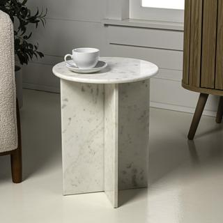 Javier X-Shaped Marble End Table
