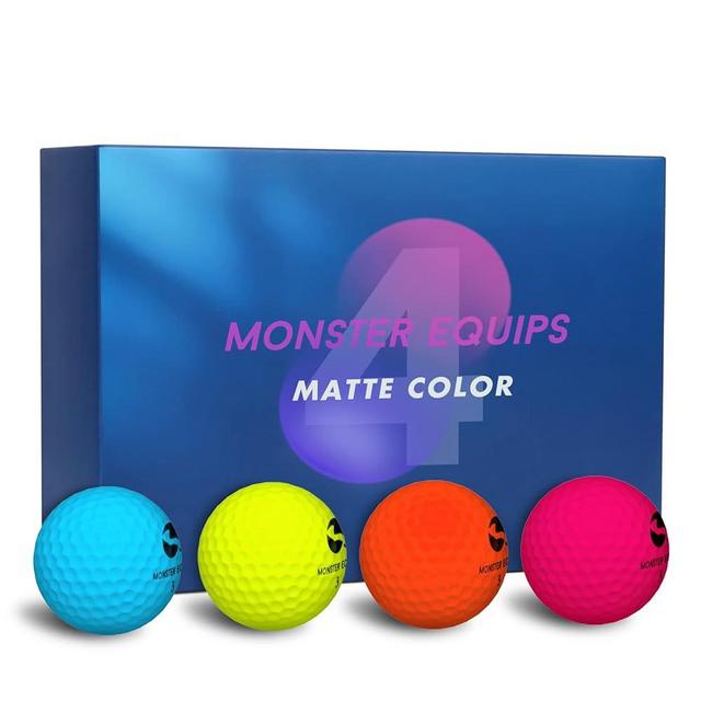 Monster Equips PRO Soft Feel Ultimate Distance Golf Ball with Matte Finished Color Long Distance Tour Ball Supersoft 12 Pack with Golf Tees