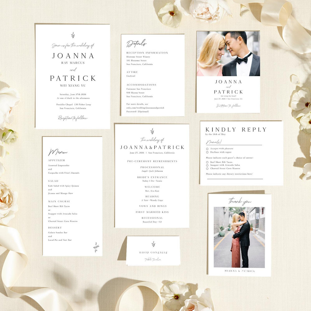 Sivas Portrait | Black | Zola Wedding Invitations