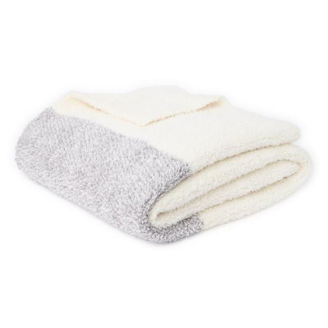 Luxe Heathered Stripe Throw Blanket in Graphite/Stone
