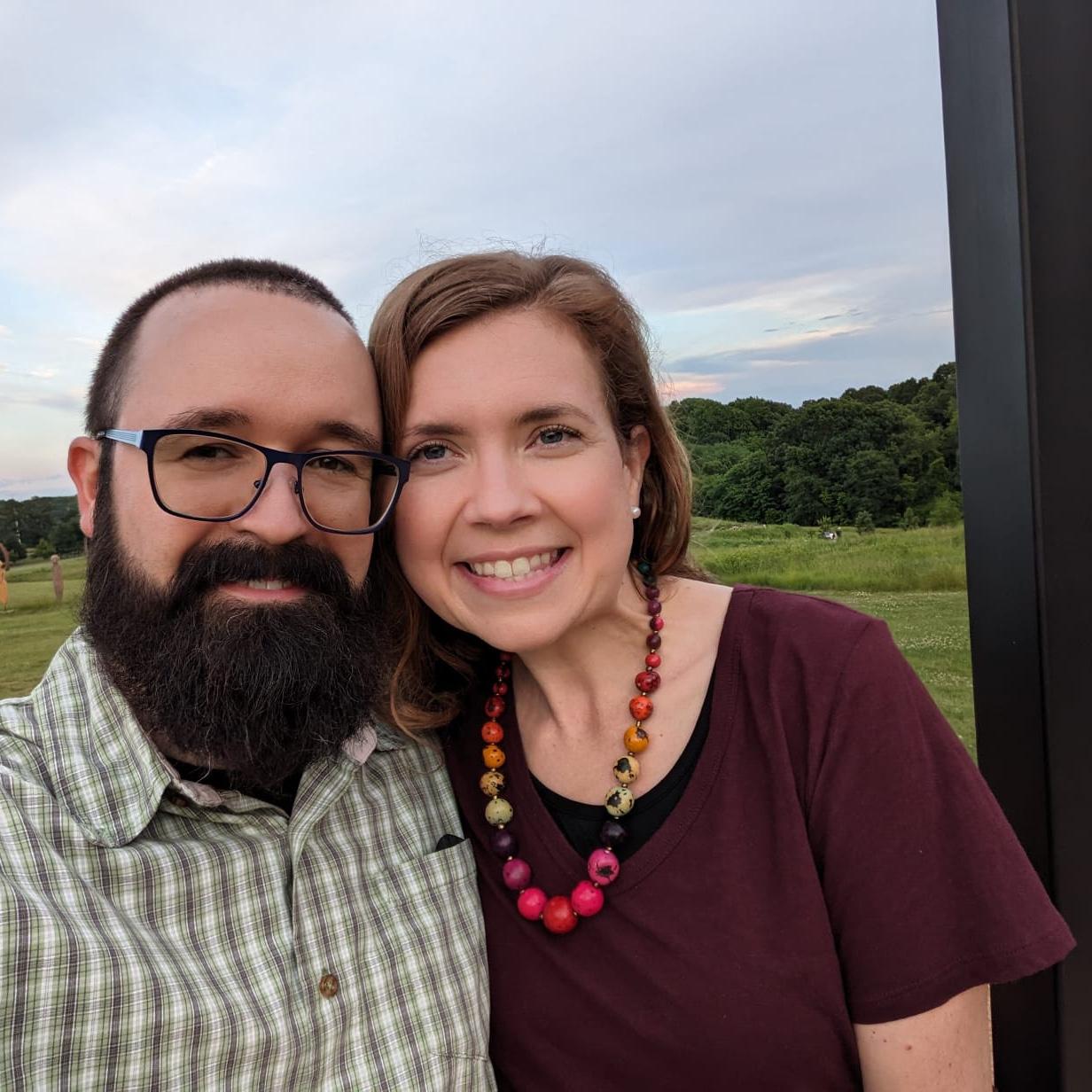 Dave and Allison visited the North Carolina Museum of Art for their seventh date! This is the first photograph they ever took together.