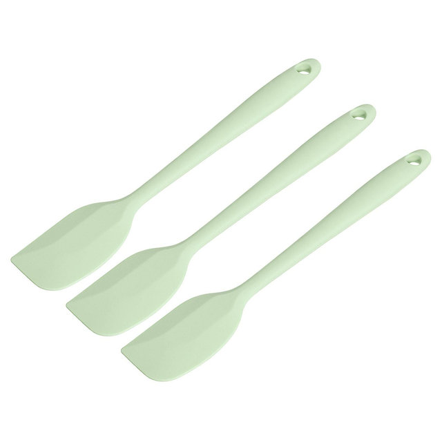Unique Bargains Heat-resistant Silicone Spatula Spoon for Baking Cooking Mixing 8.5” Cyan 3 Pcs