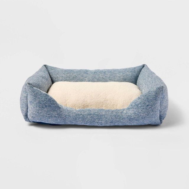Cuddler Dog Bed - M - Blue - Boots & Barkley™