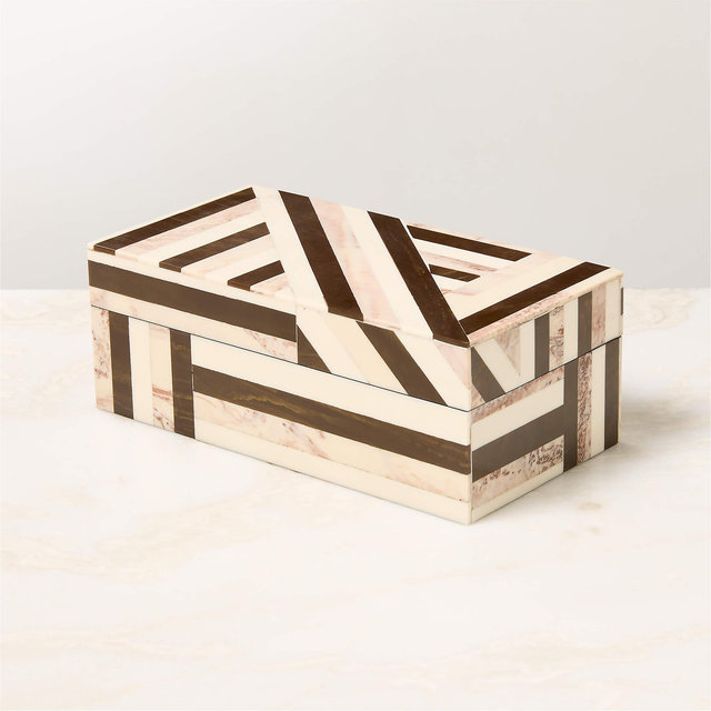 Finn Black and White Resin Storage Box Small