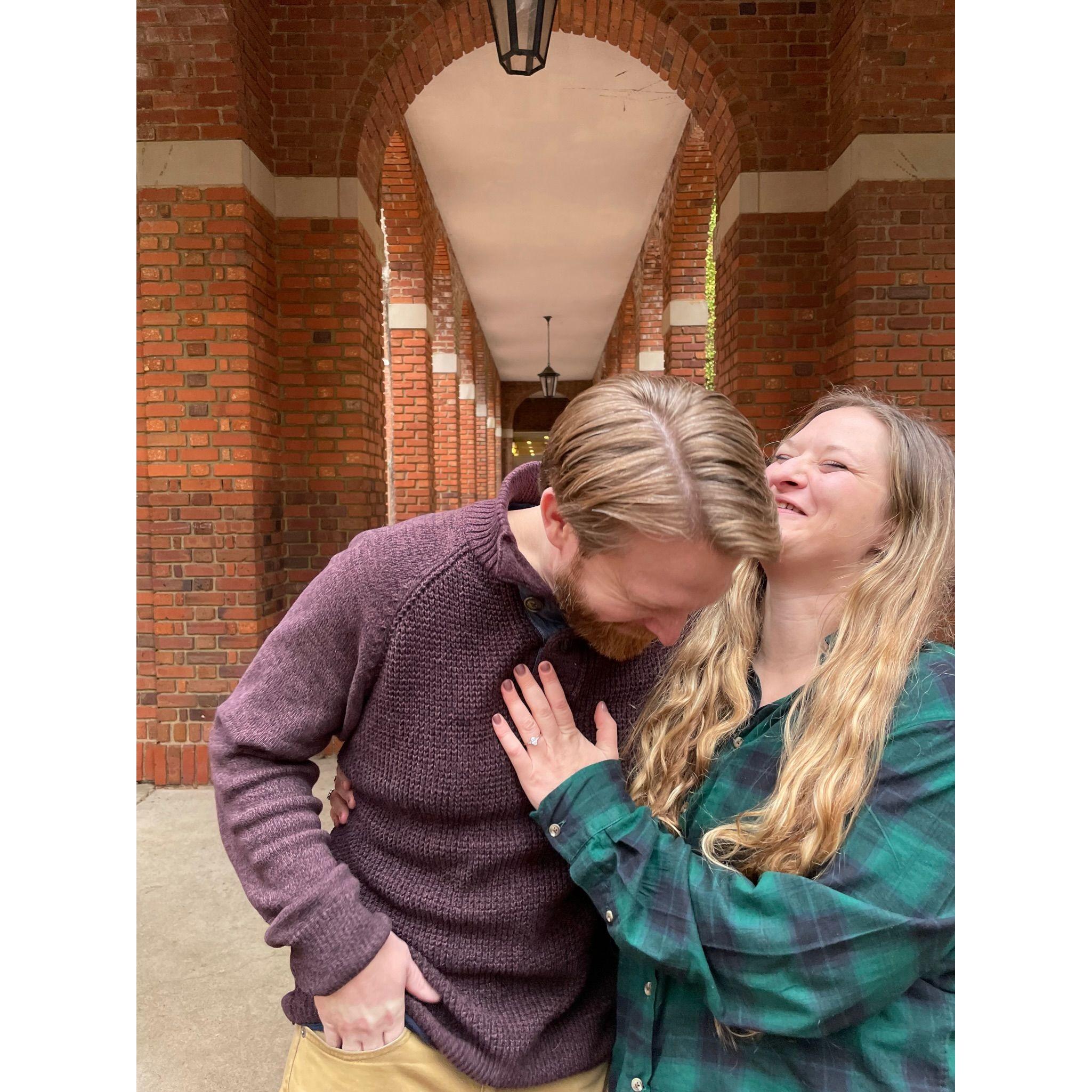 Laughing our way through some of our first pictures of us engaged :)