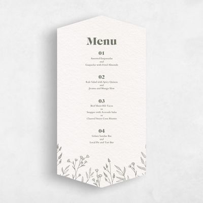 Beige Diamond Wedding Menu - Sylvan