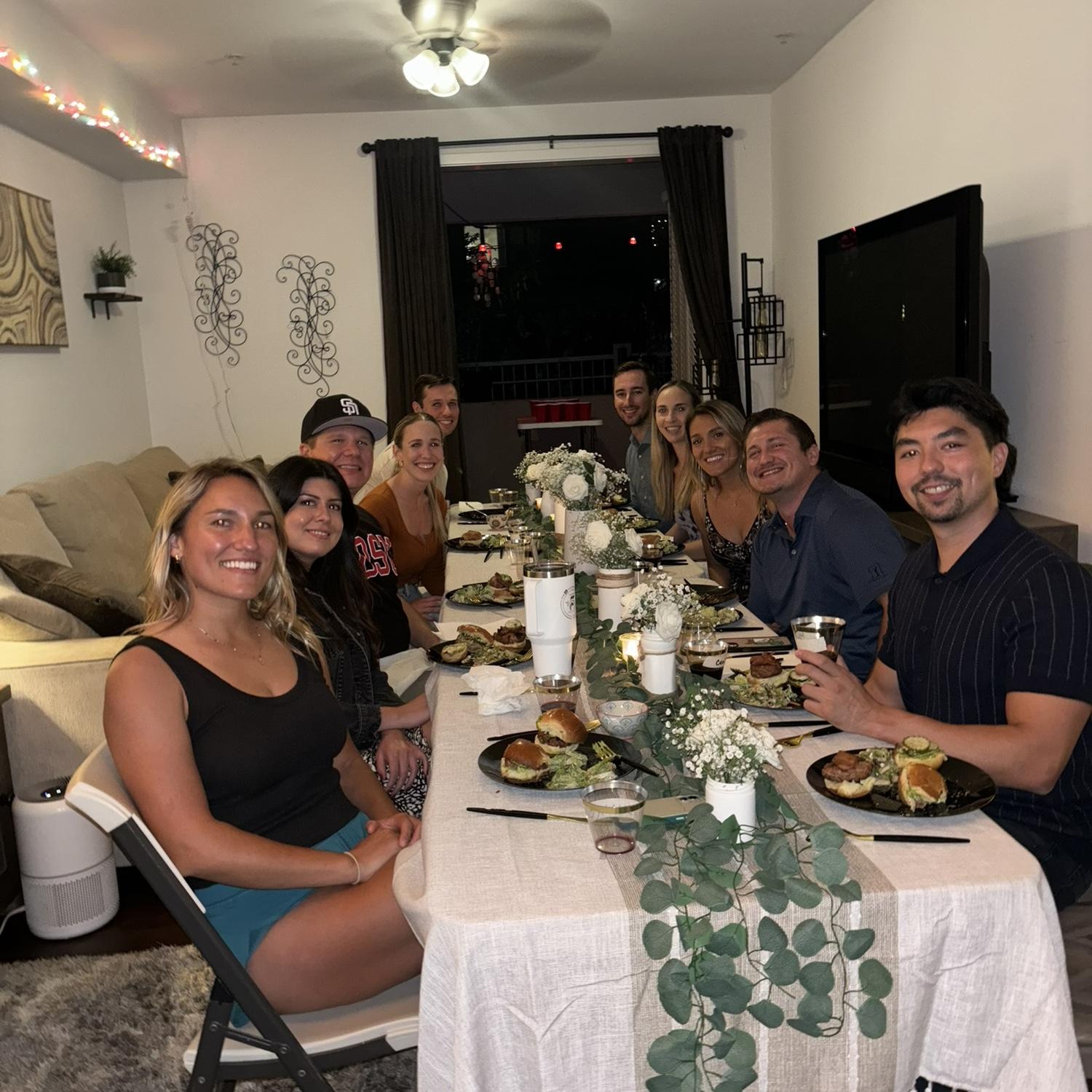 Before saying goodbye to their first apartment together in Mission Valley, Meagan and Shea held a wine pairing dinner night with friends which was a blast!