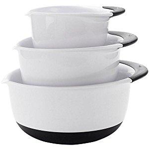 OXO Good Grips Mixing Bowl Set with Black Handles, 3-Piece