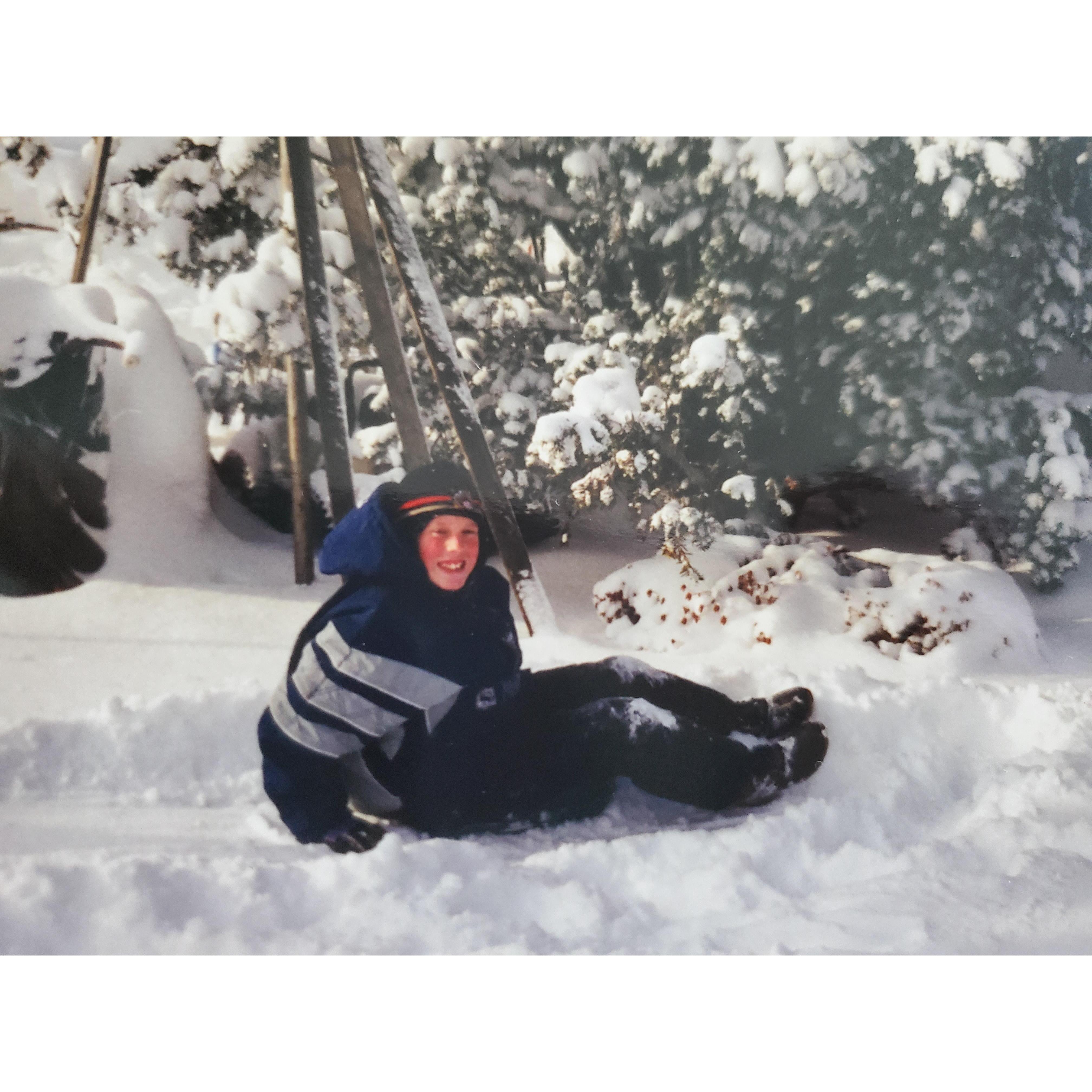 David out in the snow