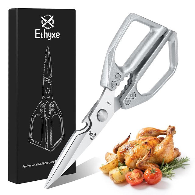 Ethyxe Kitchen Scissors All Purpose - Heavy Duty Poultry Shears, Ultra Sharp Japanese Steel Cooking Scissors for Food, Dishwasher Safe