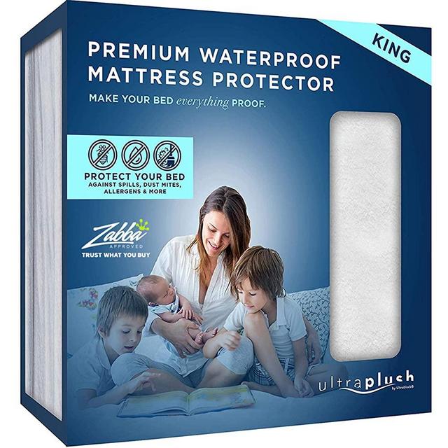 Ultra Plush 100% Waterproof Premium Mattress Protector, Luxuriously Soft and Comfortable, Protects Against Dust Mites and Allergens, Stretchable Deep Pocket Ensures Snug, Easy Fit (King Size)