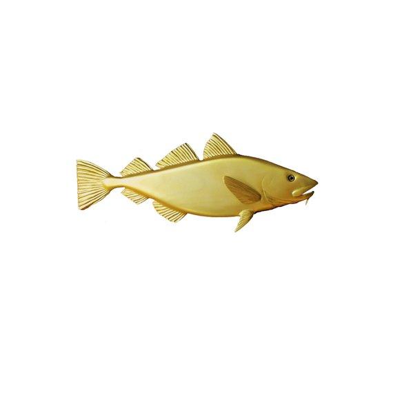 Golden Cod wood carving, 30'' home decor, wall decor, nautical decor, coastal living, New England decor beach decor, marine decor
