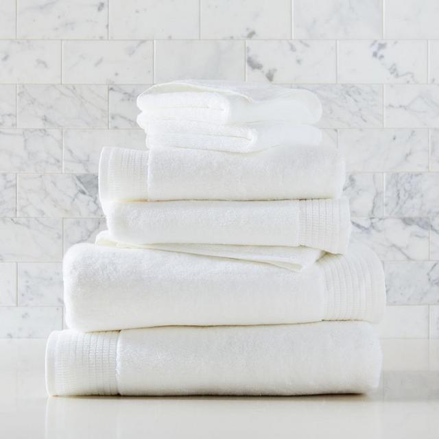 Organic Premium Towel Set, White, Set of 6