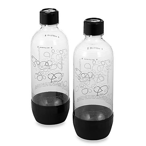 SodaStream® 1-Liter Carbonating Bottles in Black (Set of 2)