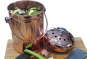 Rose Gold Compost Pail with 500 Red Composting Worms