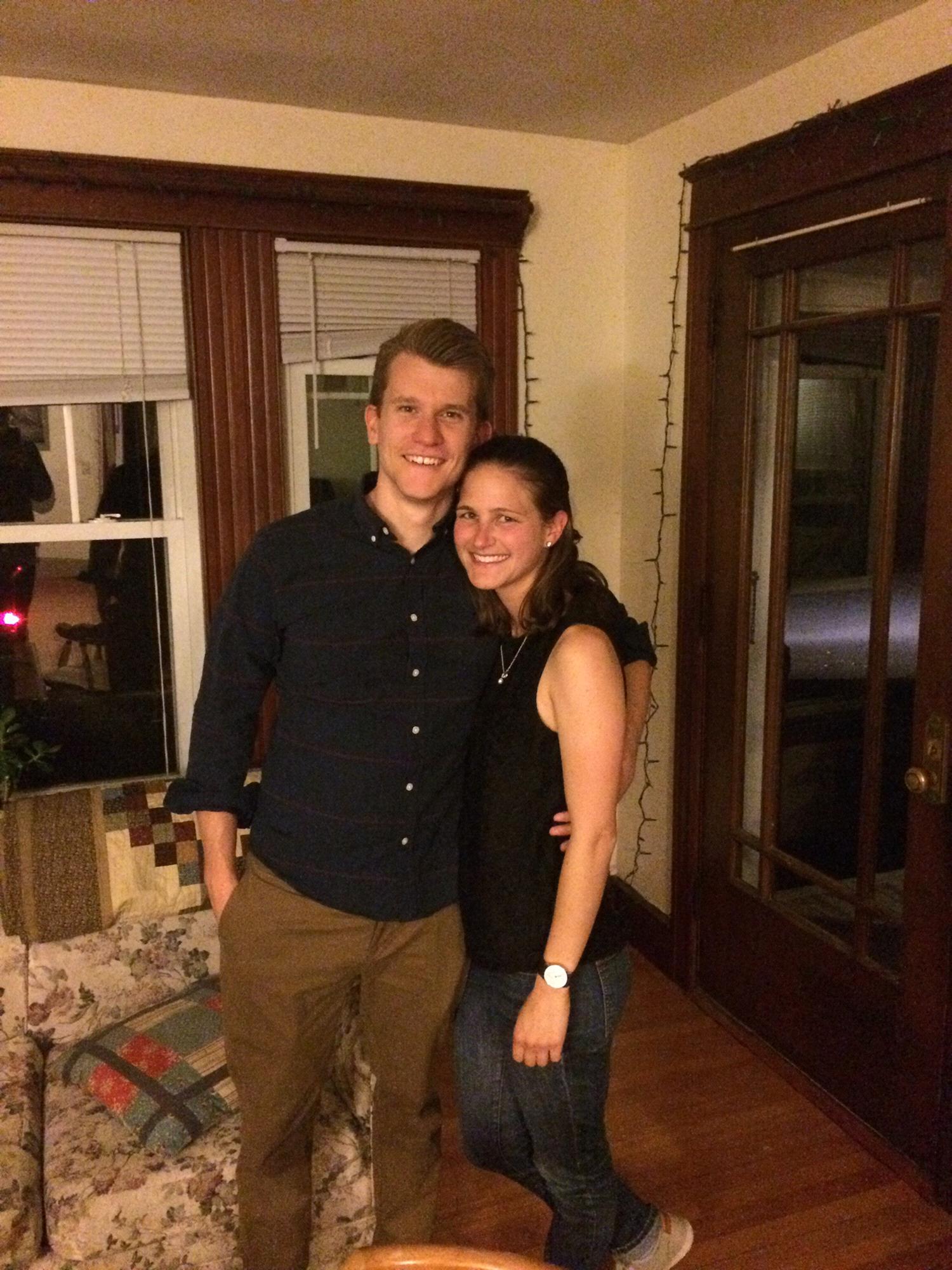 One of the first pictures of the two of us at our combined birthday bash.