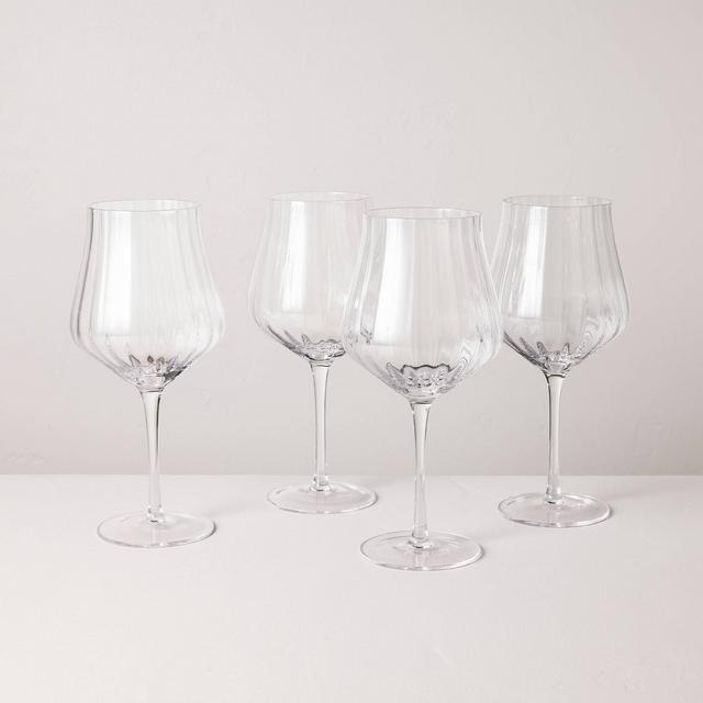 Set of 4 20oz Wine Glasses Clear - Hearth & Hand™ with Magnolia