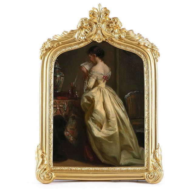 Kangce Vintage Picture Frames 5x7 Ornate Arched Gold Antique Picture Frames with Glass Front for Wall Mounting and Tabletop Victorian Home Decor Gallery Wall Decor
