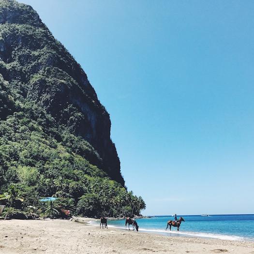 Horseback Riding by the Pitons