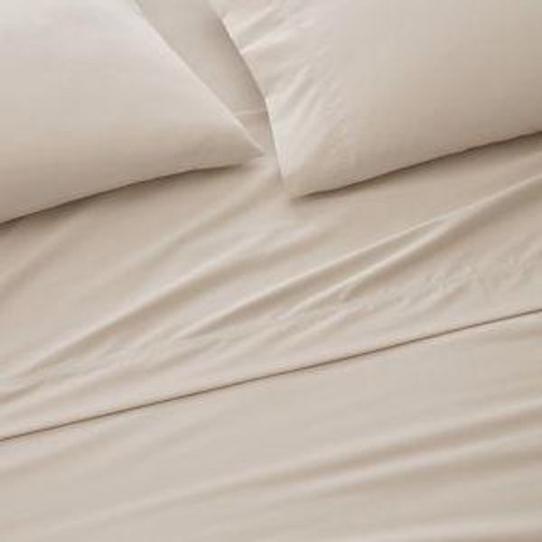 Garnet Hill Sateen Sheets - Alabaster Queen Flat Sheet