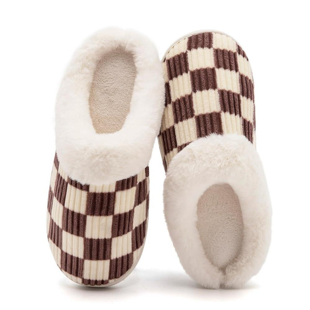 Guyarns House Slippers for Women & Men - Fuzzy, Casual Indoor/Outdoor Shoes with Memory Foam & Faux Fur Lining