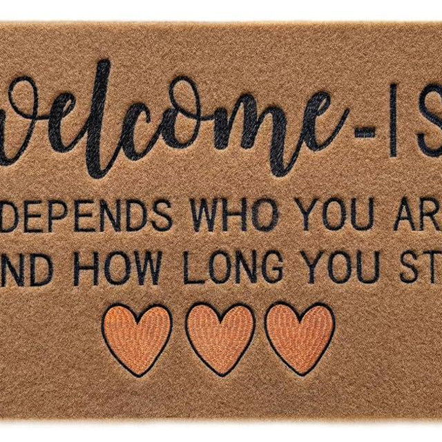 LYYanzu Welcome-Ish Funny Welcome Mat for Front Door Outdoor 30"x17", Non-Slip Silicone Back Doormat, Funny Embroidered Entryway Rug Fade Resistant & Machine Washable for Porch Garage Indoor Entrance