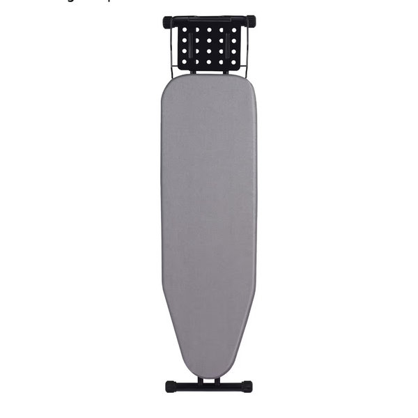 Jakeefud Deluxe Ironing Board with Heat Resistant Cover and Thicken Felt Pad, Heavy Sturdy Legs,Full Size Hanger Iron Board,Foldable (L-Grey)