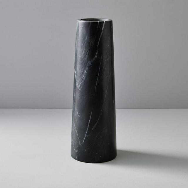 Pure Foundation Marble Vase, Black, Large