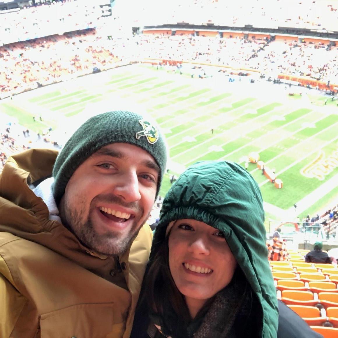 Our first Packer game together!  Packers vs. Browns in Cleveland