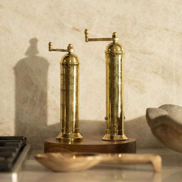 Ophelia Greek Salt + Pepper Mills, Set of 2