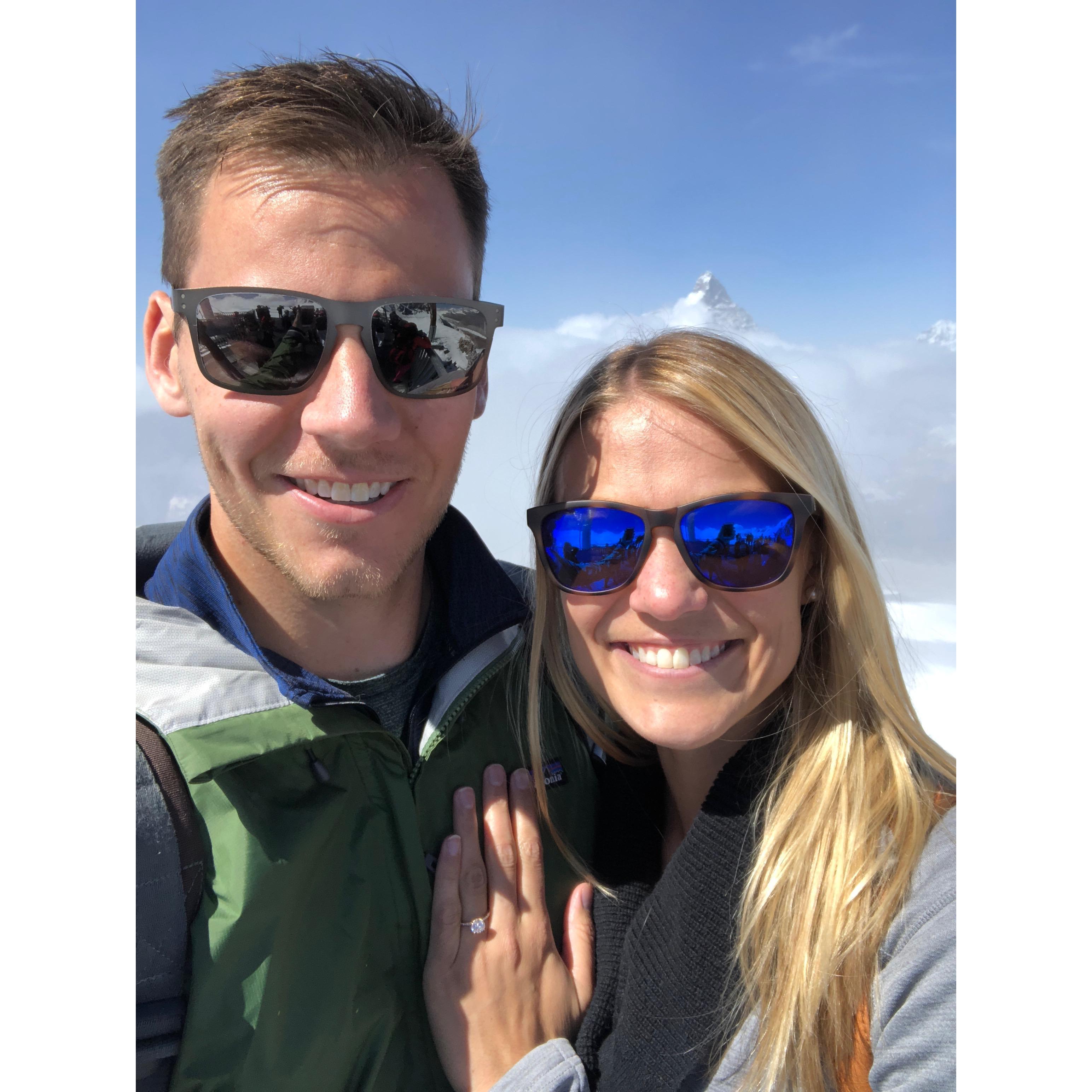 Luke pops the question in Zermatt, Switzerland.